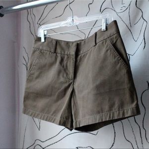 J. Crew City Fit Chino Shorts.Olive Green.